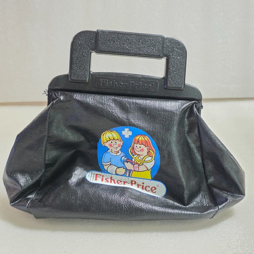 Fisher-Price Black Doctor Bag Replacement Medical Kit Piece Vintage 1987 Toy
